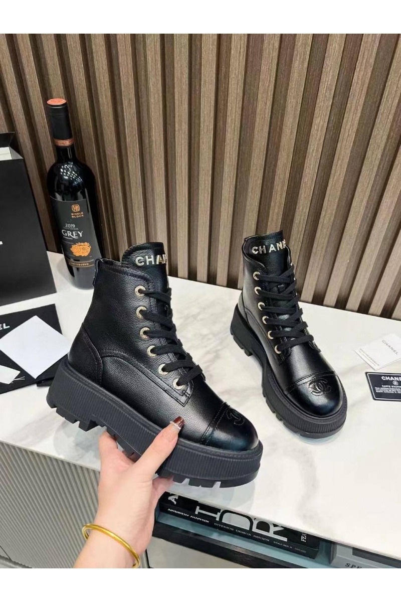 Chаnеl Женские ботинки чёрного цвета 