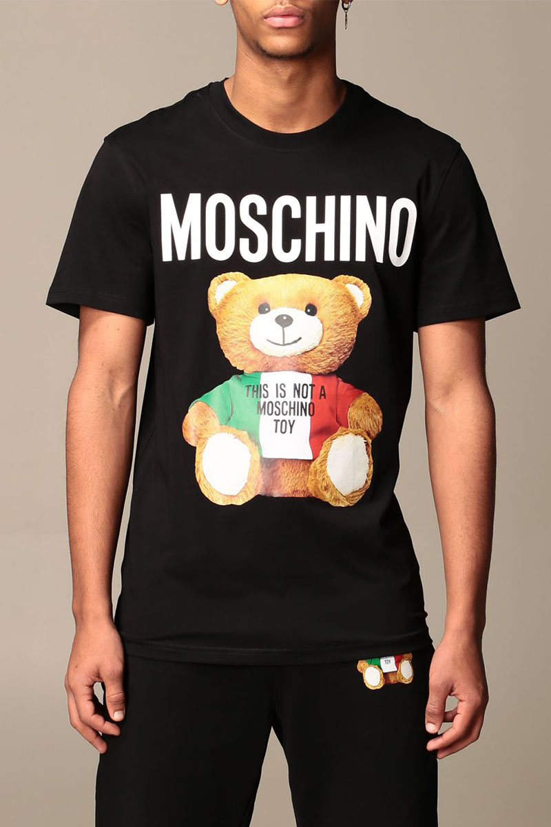 Moschino Мужская чёрная футболка Bear Toy 