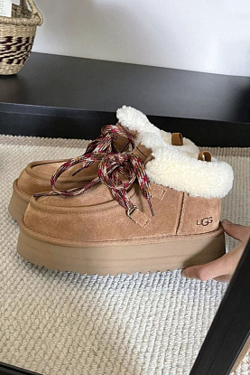 Женские замшевые ботинки с мехом Funkarra Cabin Cuff - Chestnut