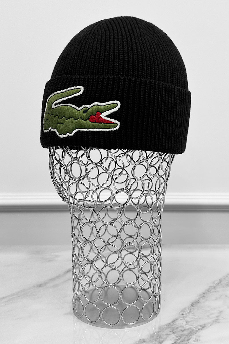 Lacoste Шапка чёрного цвета logo-embroidered
