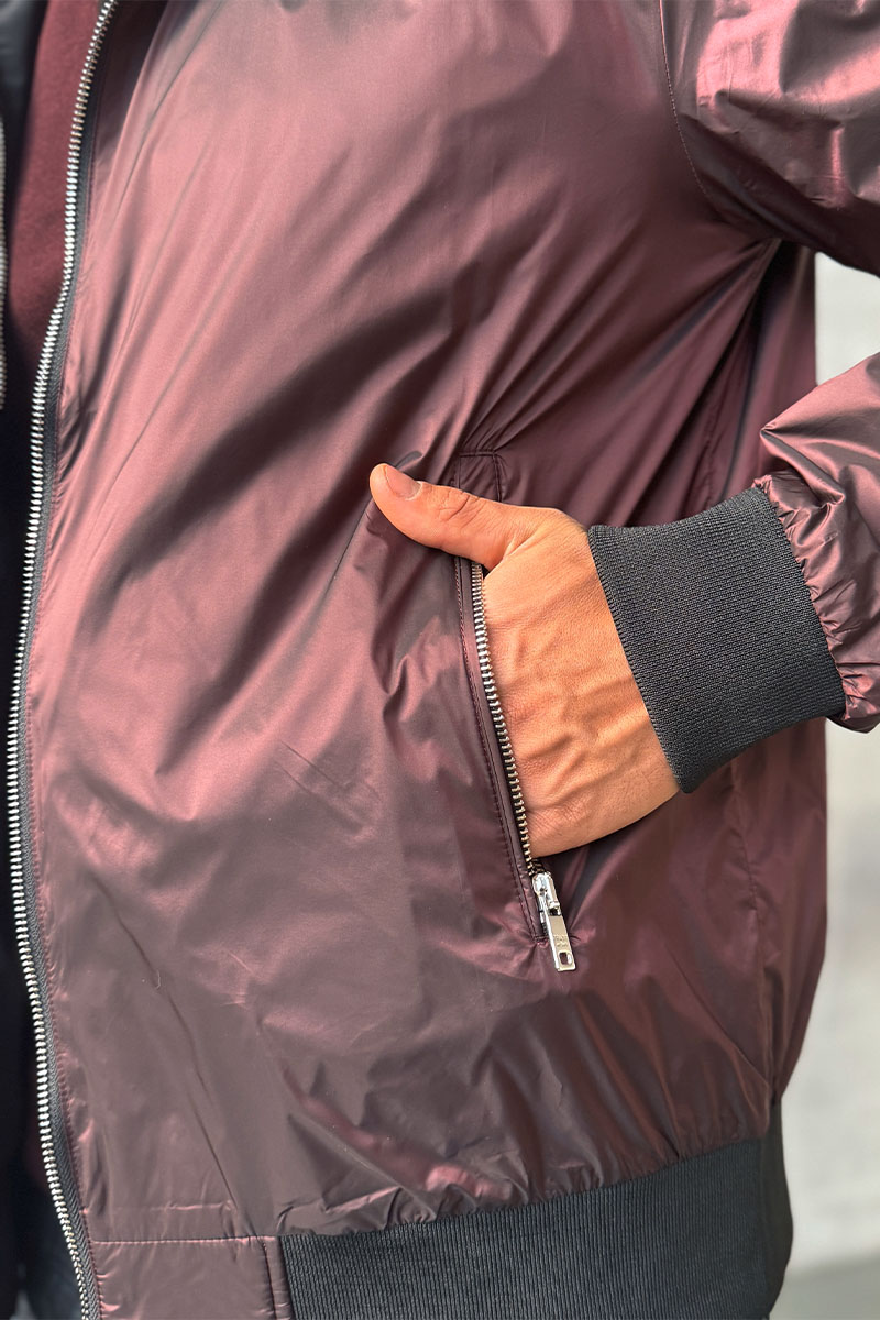 Prada Двусторонняя ветровка logo-plaque - Red / Black 