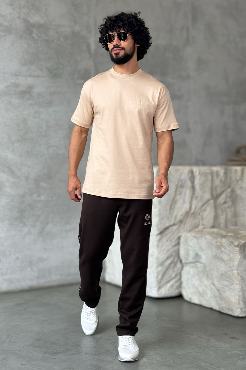 Loro Piana Мужская бежевая футболка