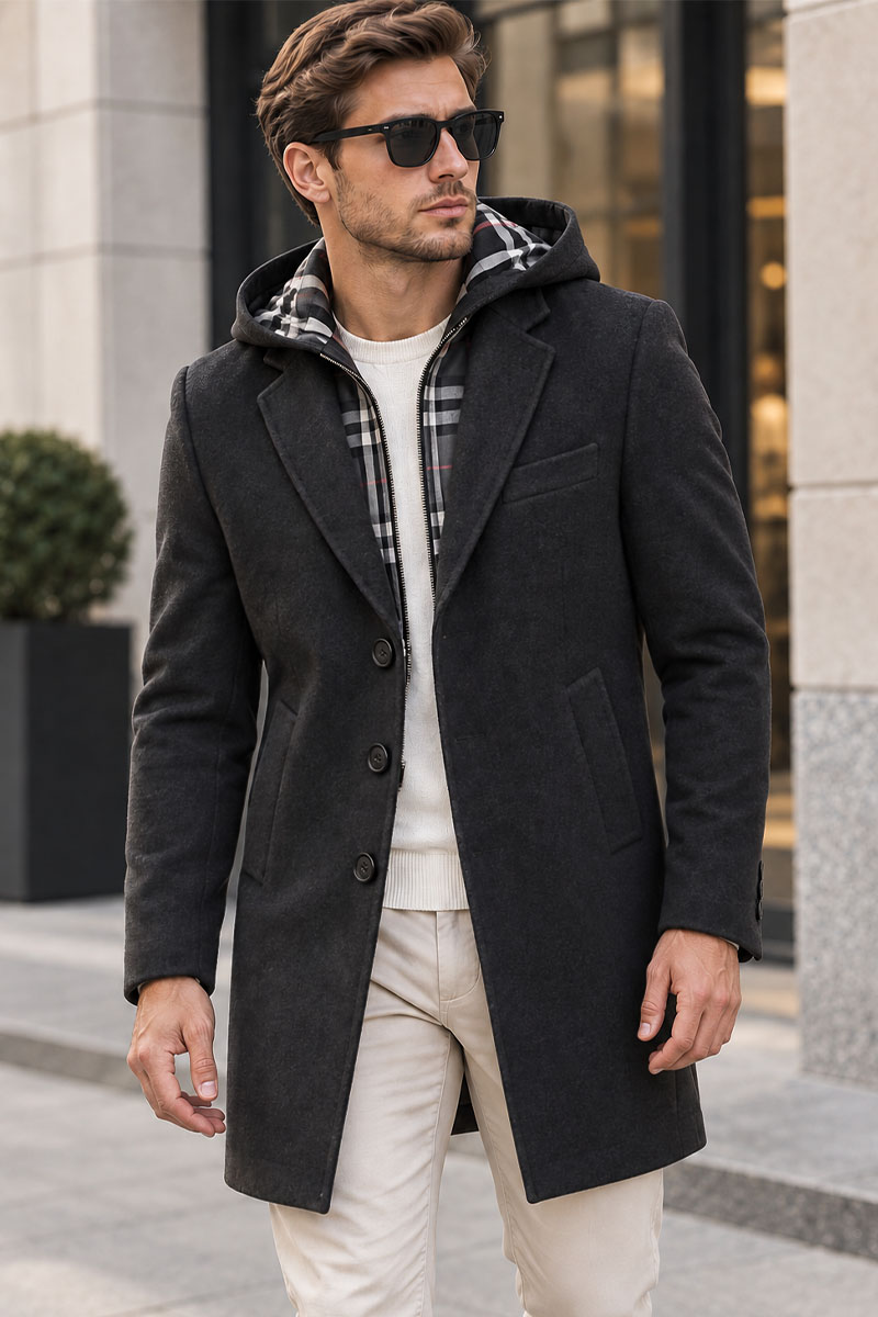 Burberry Тёмно-серое пальто London England logo-embroidered