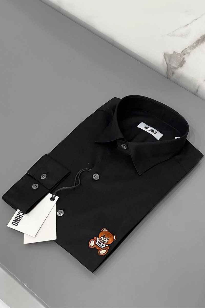Moschino Классическая рубашка Teddy Bear embroidered logo - Black