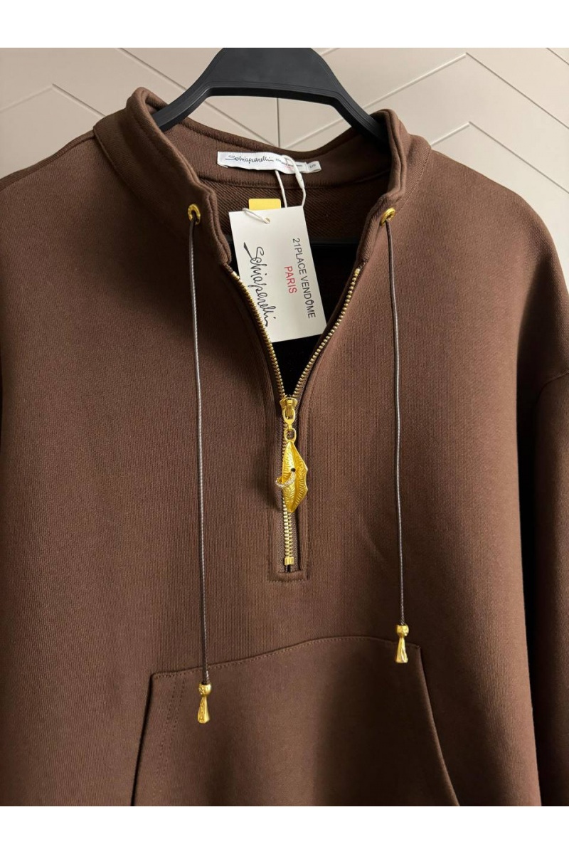 Schiaparelli Женский свитшот Premium zip neck - Brown