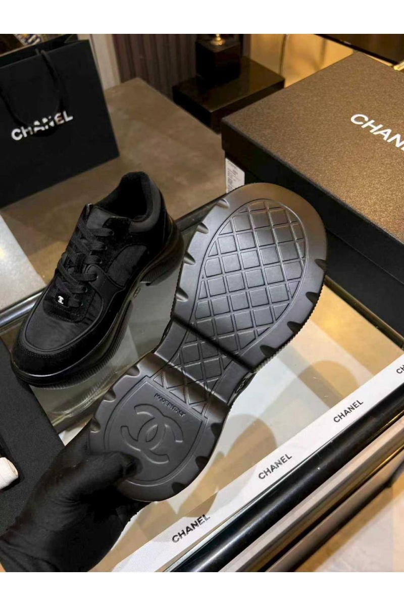 Chаnеl Чёрные женские кроссовки premium