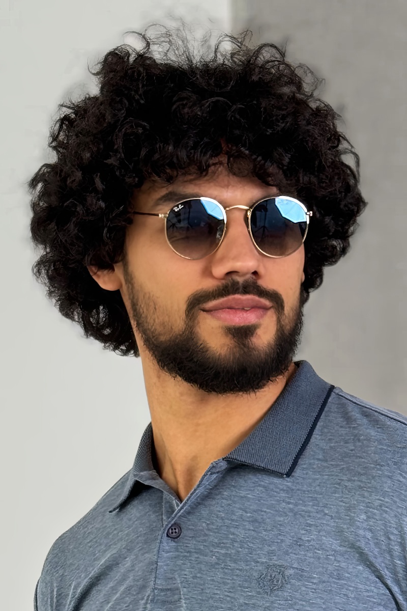 Ray Ban Солнцезащитные очки Round Metal - Blue / Gold