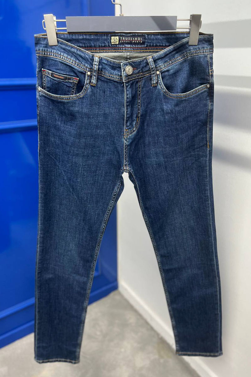 Trussardi Мужские джинсы тёмно-синего цвета regular fit 