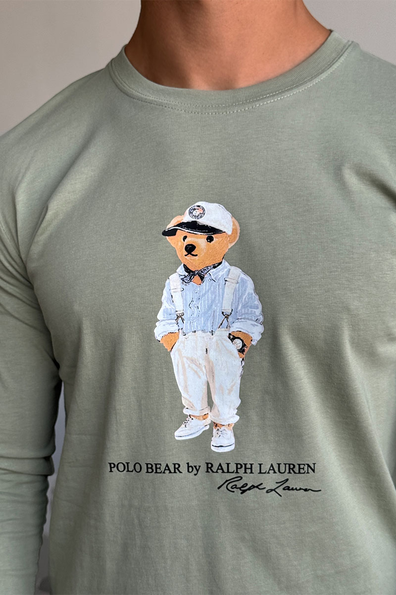 Polo Ralph Lauren Мужской лонгслив "Bear" - Light Green