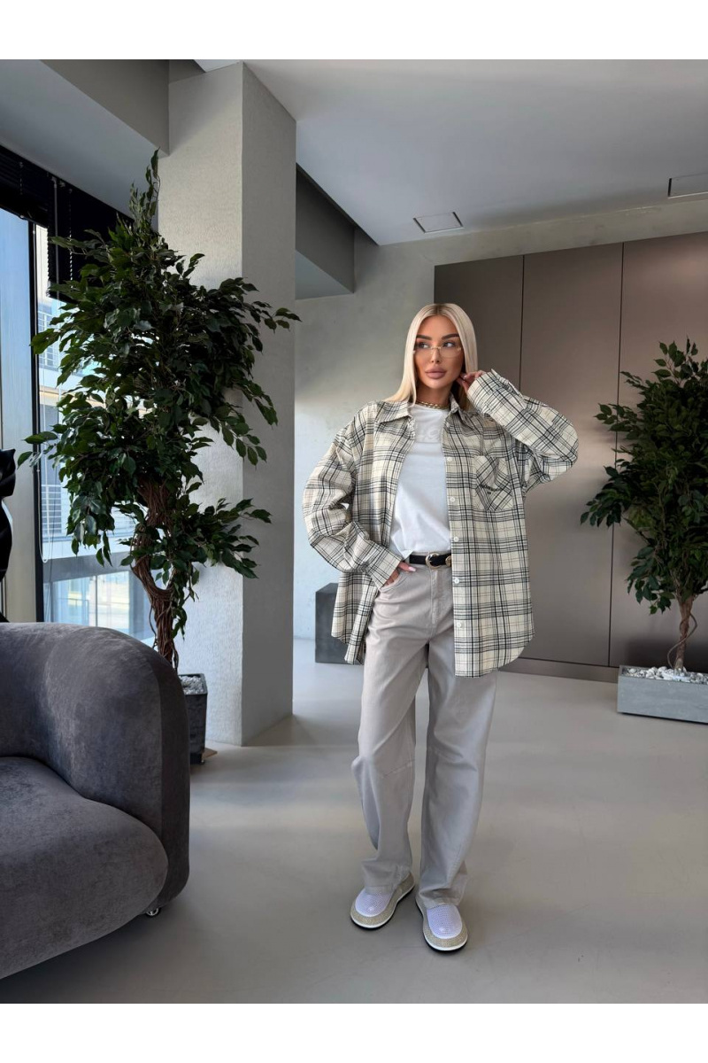 Designer Clothing Женская оверсайз рубашка в клетку Maison Margiela premium