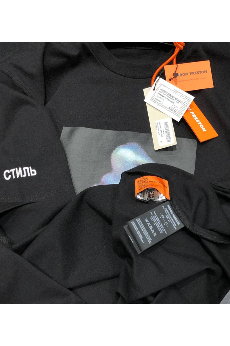 Heron Preston Белая оверсайз футболка Blurry Heron