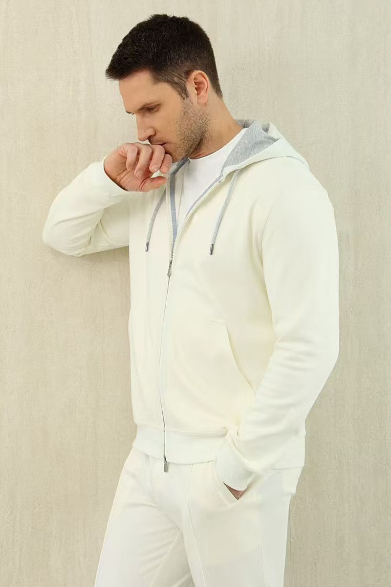 Designer Кофта на молнии Premium - White