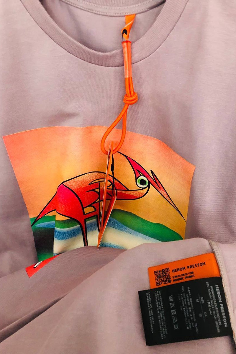 Heron Preston Фиолетовая оверсайз футболка abstract-print