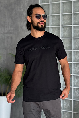 Мужская чёрная футболка logo-embroidered