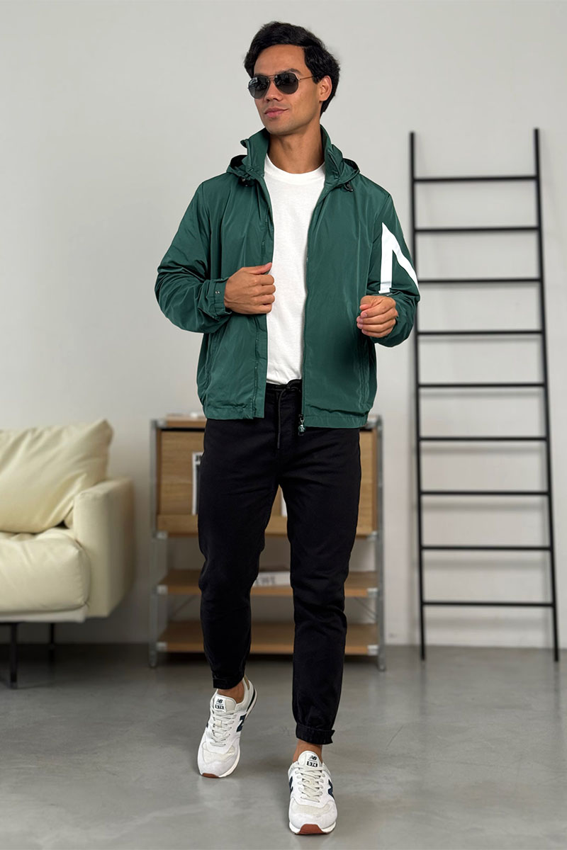 Moncler Мужская зелёная ветровка Fetuque