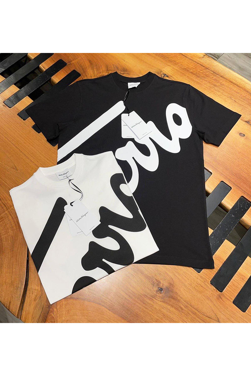 Salvatore Ferragamo Мужская футболка белого цвета