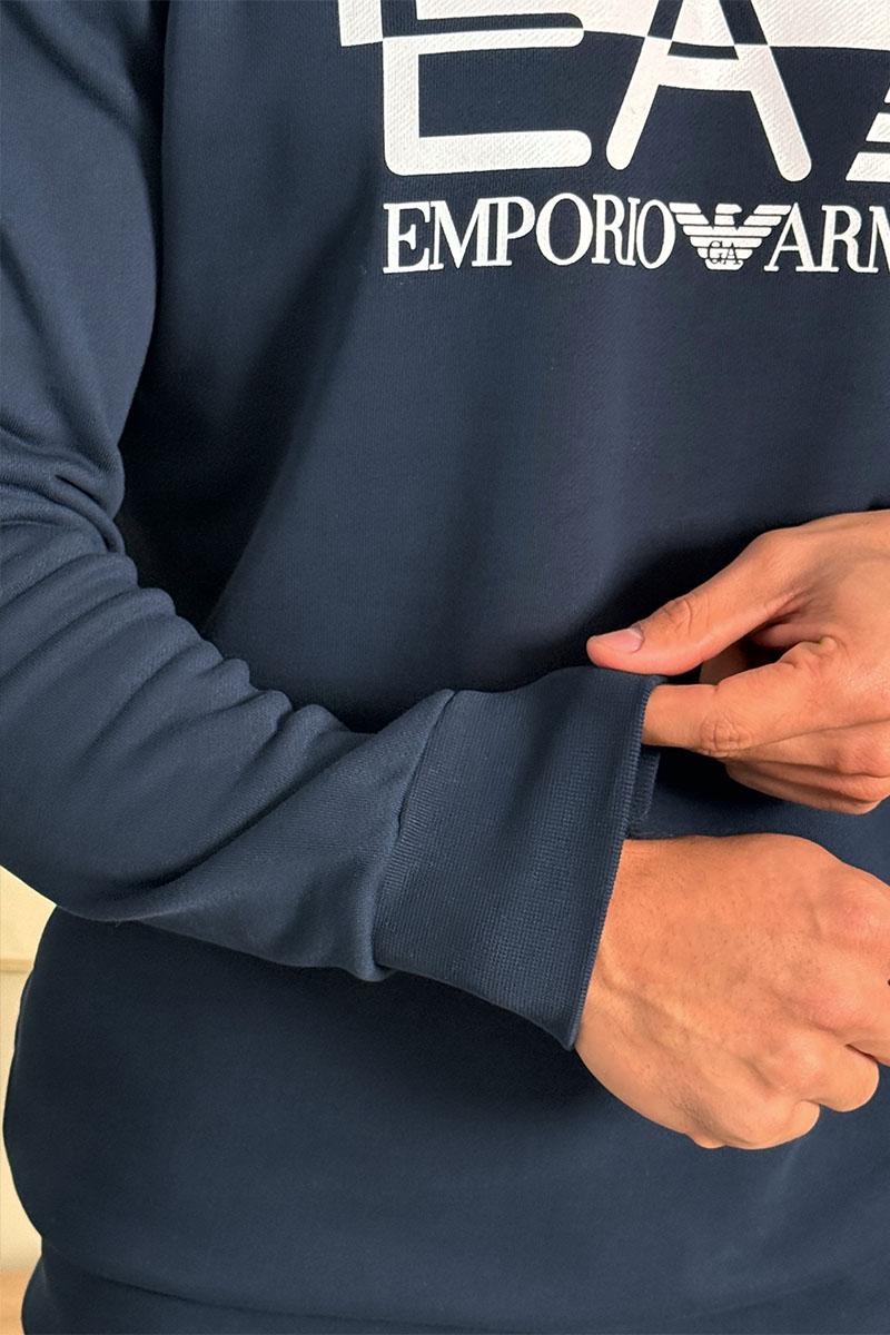 Emporio Armani EA7 Тёмно-синий свитшот logo-print 