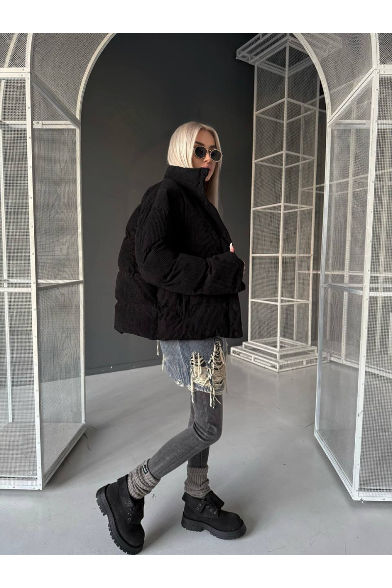 MIU MIU Женская чёрная вельветовая куртка