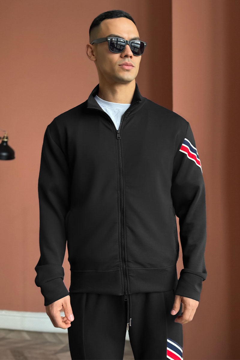 Moncler Спортивный костюм striped logo - Black