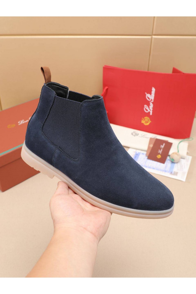 Loro Piana Замшевые ботинки с мехом 