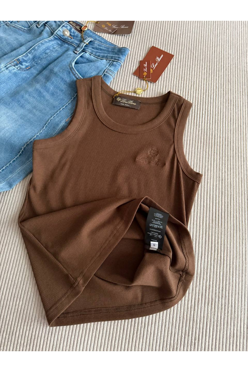 Loro Piana Женская коричневая майка premium