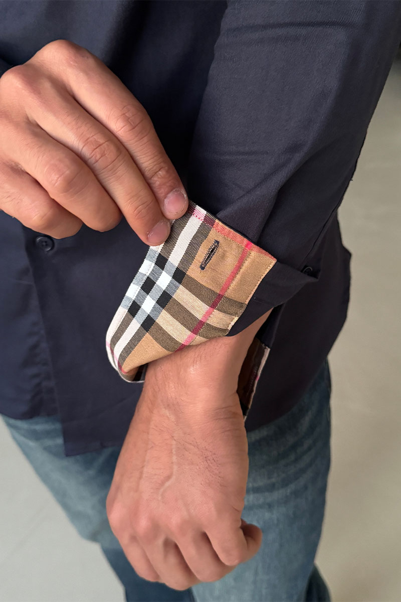 Burberry Мужская рубашка logo-embroidered - Navy