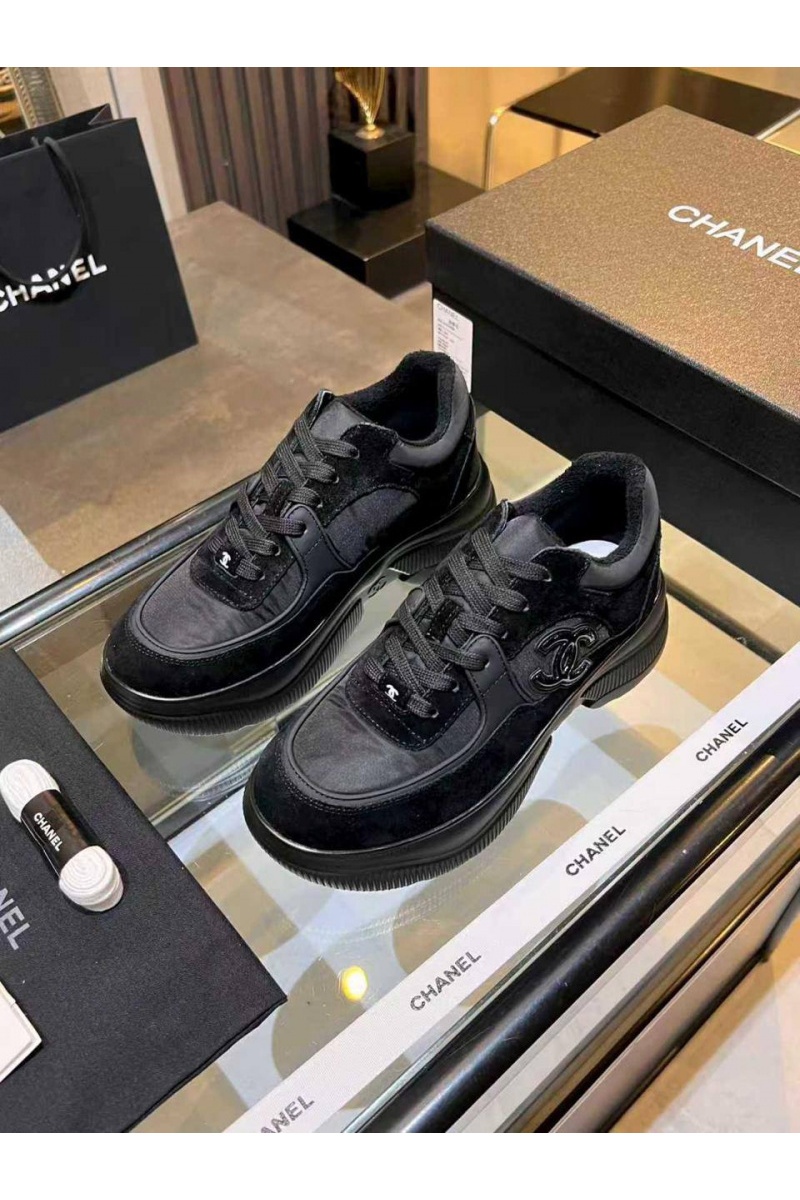 Chаnеl Чёрные женские кроссовки premium