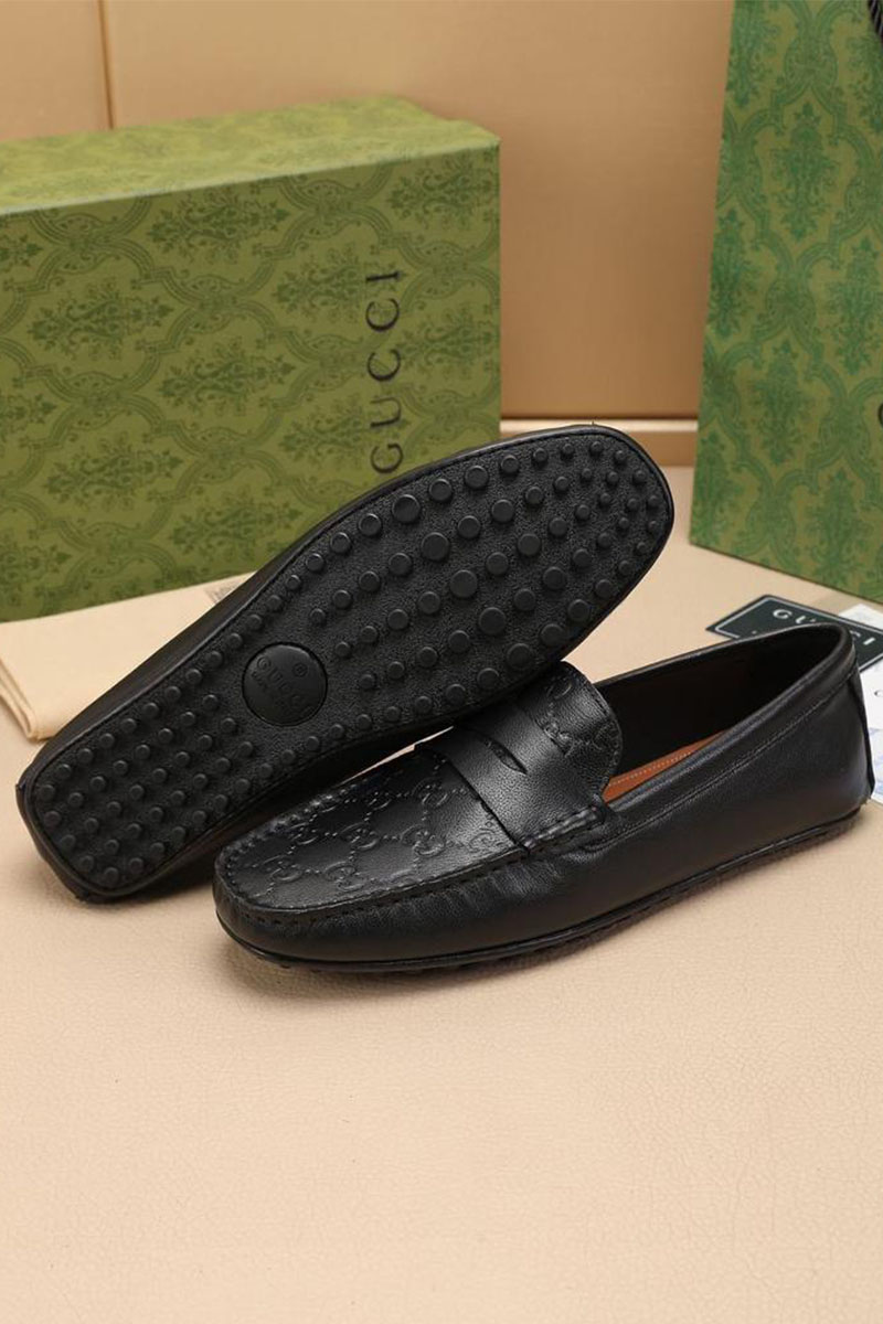 Gucci Мужские кожаные мокасины GG monogram