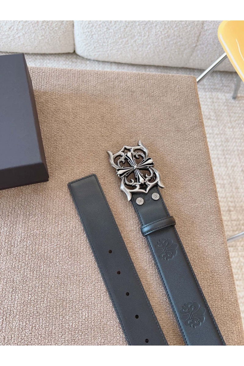 Chrome Hearts Кожаный ремень Cross Patch Cemetery premium