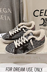 Женские комбинированные кроссовки с мехом Golden Goose Ball Star premium