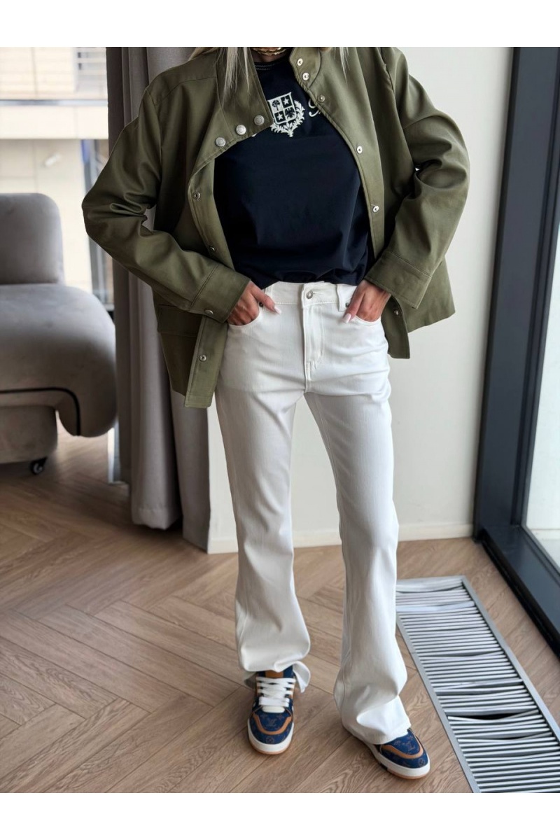 Loro Piana Белые женские джинсы клёш premium