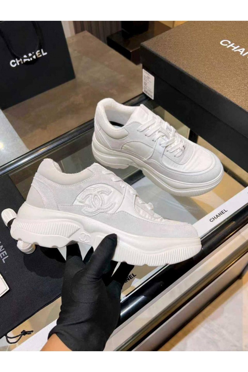 Chаnеl Белые женские кроссовки premium