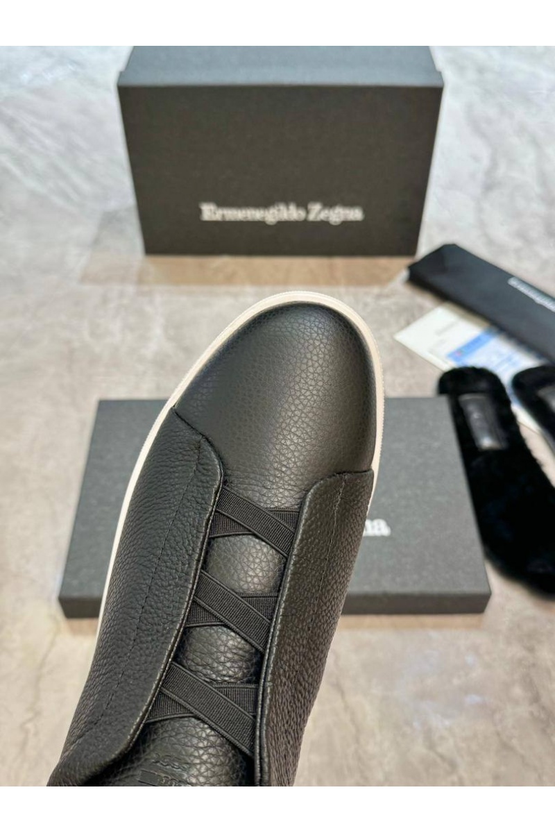 Zegna Кроссовки с мехом Triple Stitch