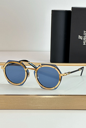 Солнцезащитные очки Round - Gold / Blue