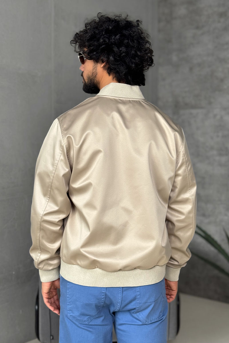 Dоlсе & Gаbbаnа Мужской бежевый бомбер logo-plaque 