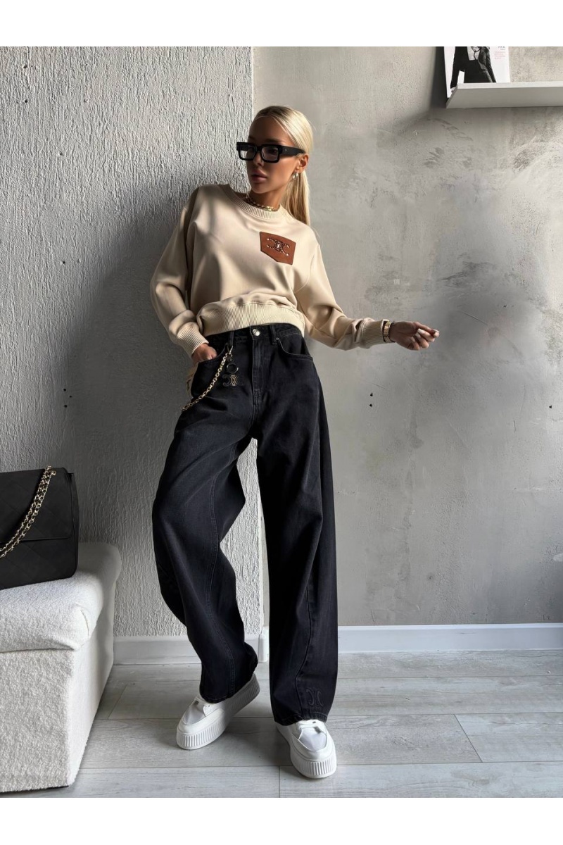 Celine Женские чёрные джинсы premium