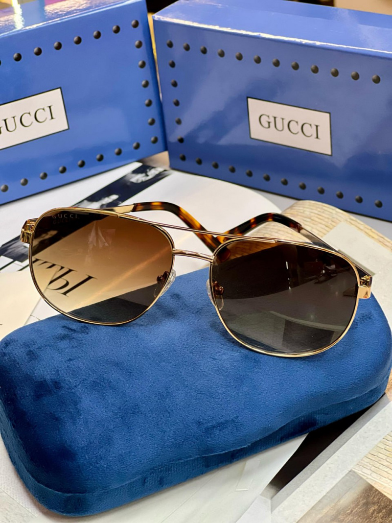 Gucci Брендовые солнцезащитные очки авиаторы 