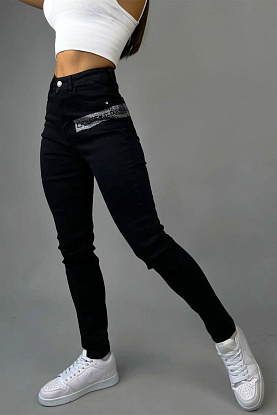 Женские чёрные джинсы Stretch