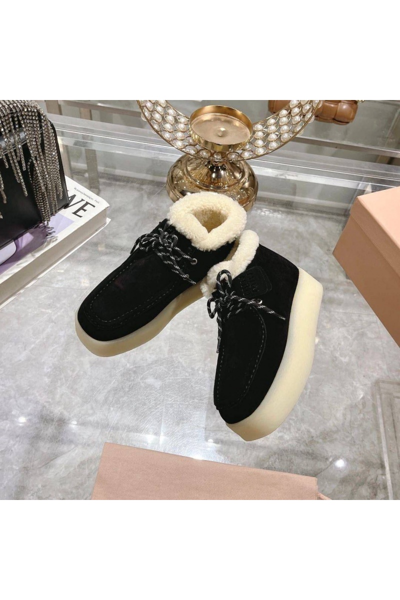 MIU MIU Женские замшевые лоферы с мехом premium