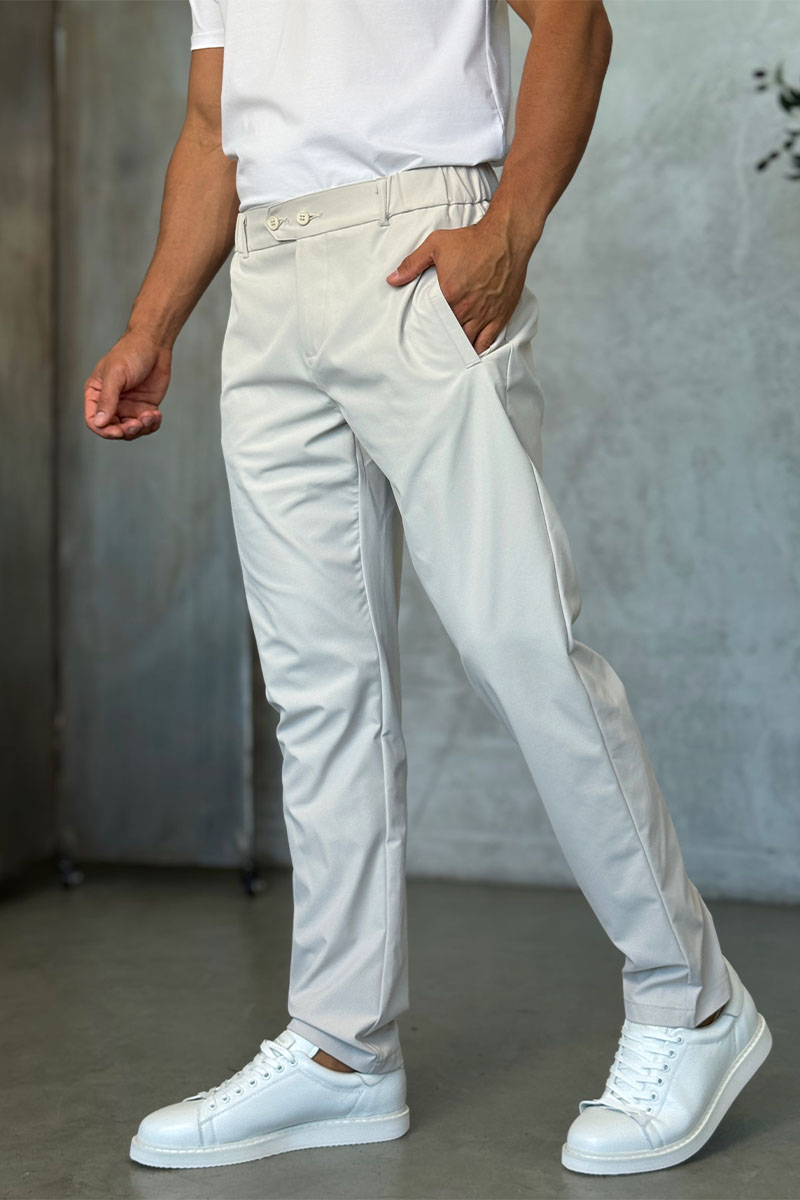 Zilli Мужские светло-бежевые брюки slim fit