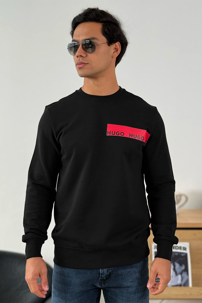 Hugо Воss Чёрный свитшот Dranach chest-tape