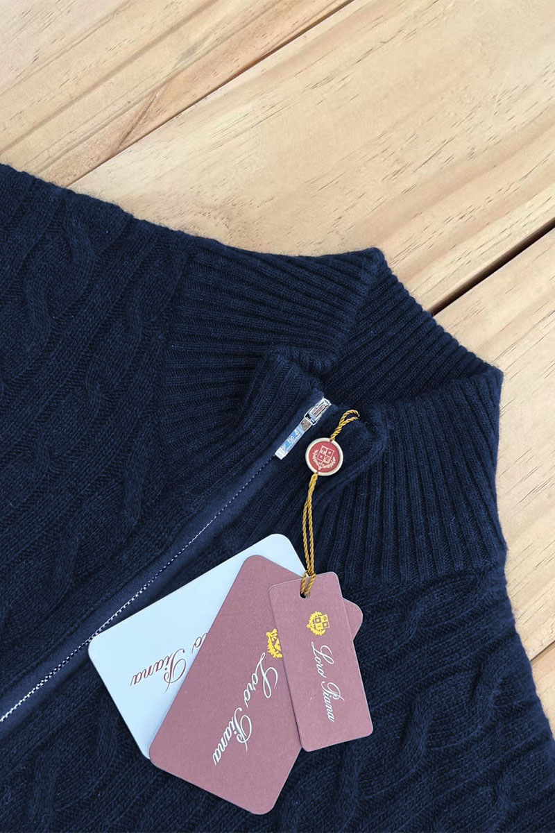 Loro Piana Кашемировый свитер Premium zip-neck - Navy 