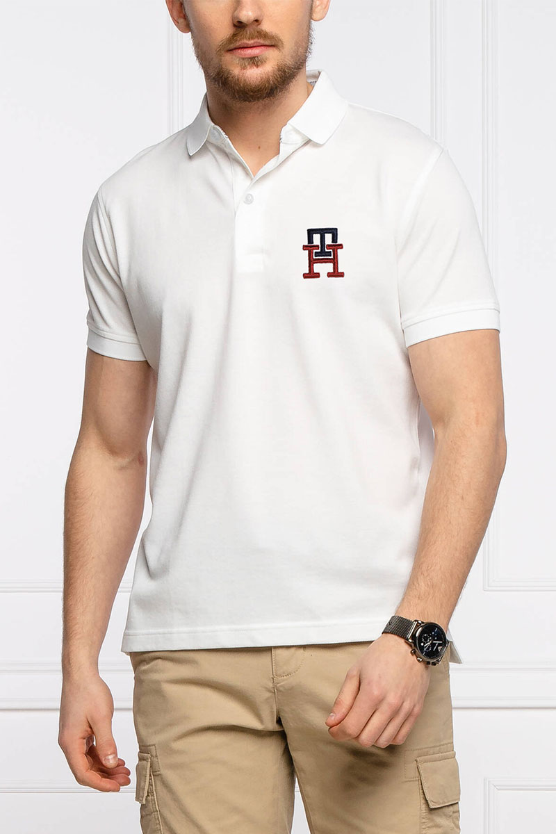 Tommy Hilfiger Мужское белое поло Essential Monogram