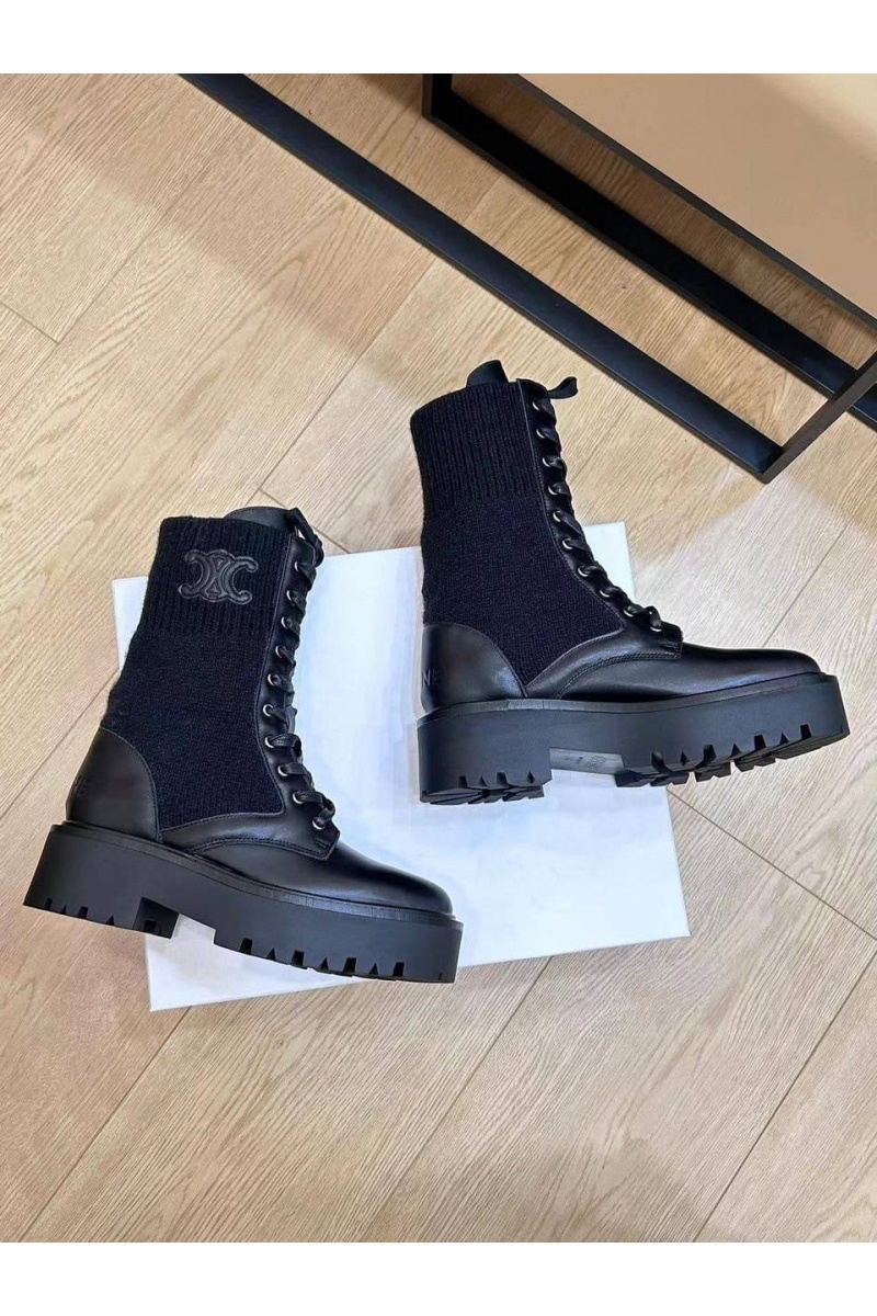 Celine Женские комбинированные ботинки Premium - Black