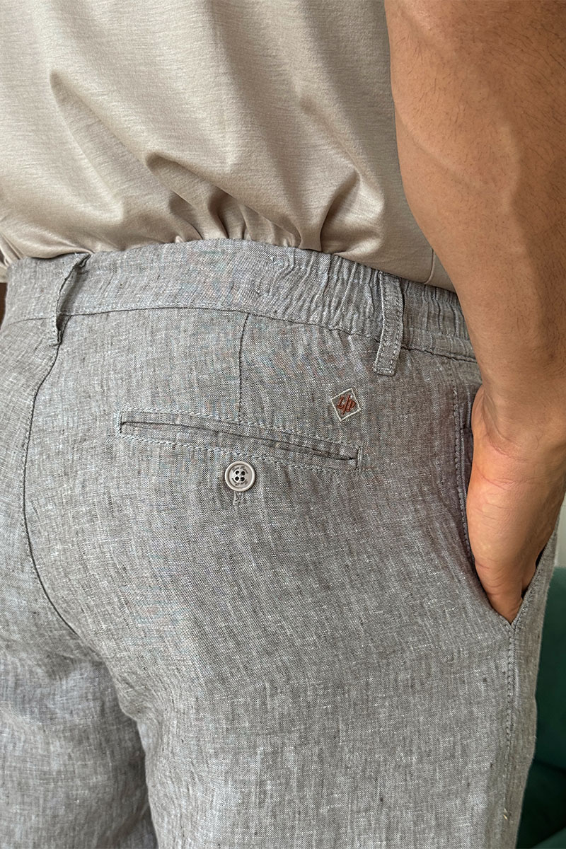 Loro Piana Льняные брюки серого цвета 