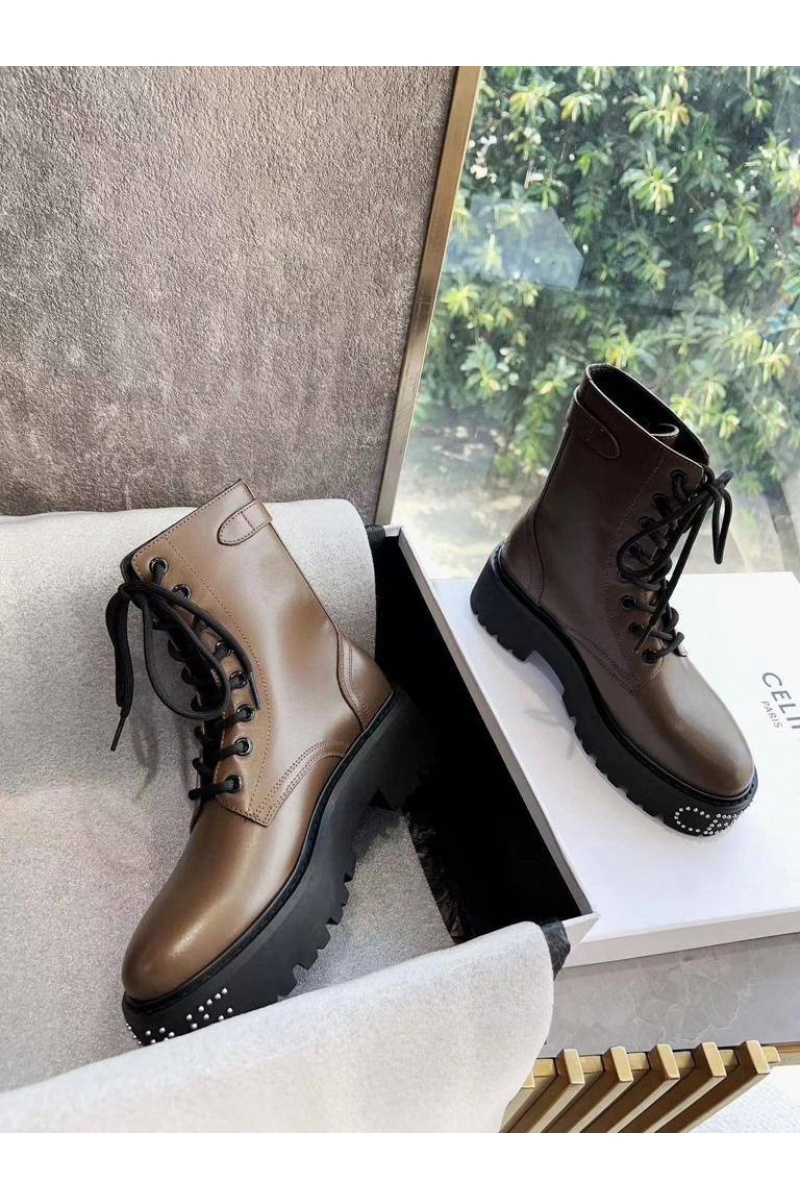 Celine Женские кожаные ботинки premium