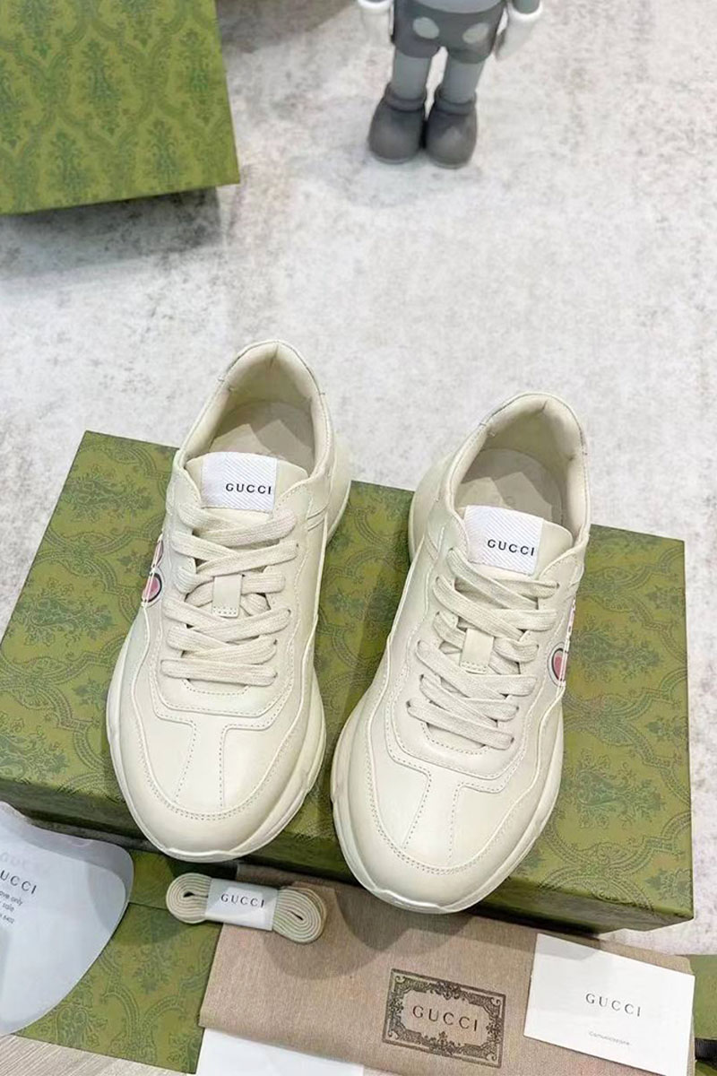 Gucci Женские кожаные кроссовки Rhyton 