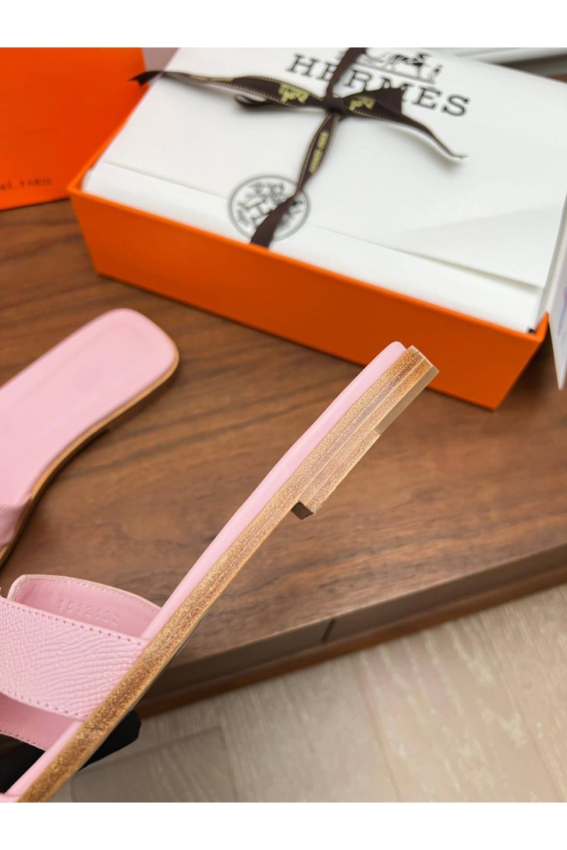 Hermes Женские кожаные шлёпанцы premium