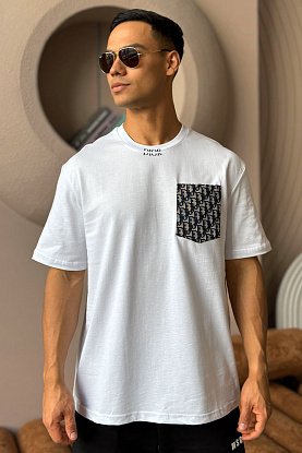 Белая оверсайз футболка pocket logo
