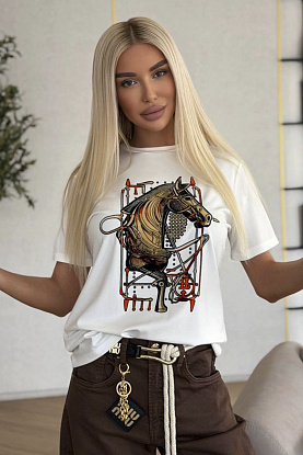 Белая женская футболка premium